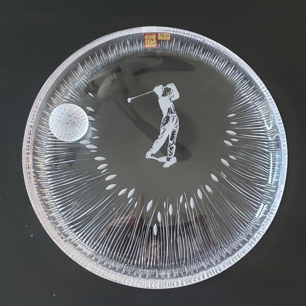 Golf Crystal Glass Plare